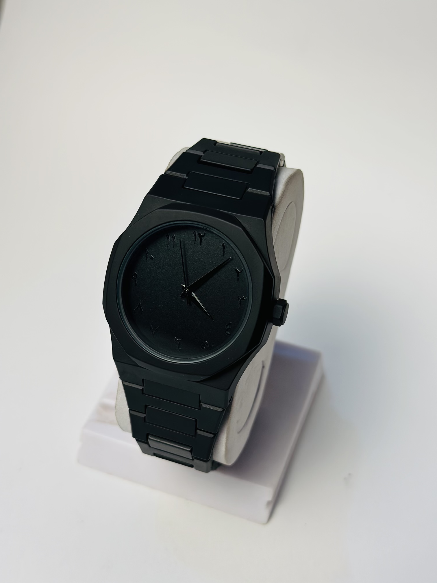 IMG_5583 Aura Men’s Matte Black Analog Watch With Arabic Numerals - Image 1